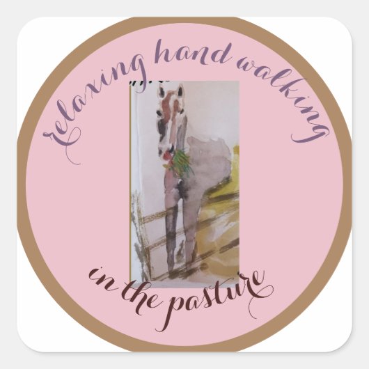 entspannende Handwanderung Quadratischer Aufkleber (Vorderseite)