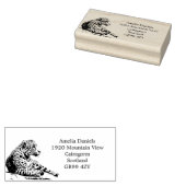 Entspannende Jaguar-neue Zuhause-Adresse Gummistempel (Stempel)