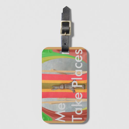 Entspannende Kaninchenkonstruktionen Druckgestaltu Gepäckanhänger (Vorderseite Vertikal)