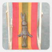 Entspannende Kaninchenkonstruktionen Druckgestaltu Quadratischer Aufkleber (Vorderseite)