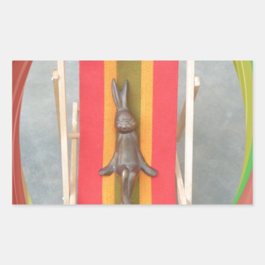Entspannende Kaninchenkonstruktionen Druckgestaltu Rechteckiger Aufkleber (Vorderseite)