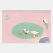 Entspannende Kätzchen im Wohnzimmer Geschenkpapier Set (Vorderseite)