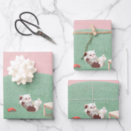 Entspannende Kätzchen im Wohnzimmer Geschenkpapier Set