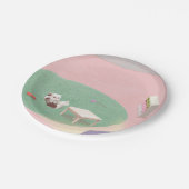 Entspannende Kätzchen im Wohnzimmer Pappteller (Schrägansicht)