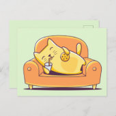 Entspannende Katze Postkarte (Vorne/Hinten)
