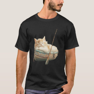 Entspannende Katze schläft friedlich in Boot T-Shirt