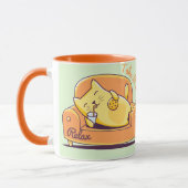 Entspannende Katze Tasse (Links)