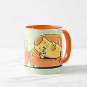 Entspannende Katze Tasse (VorderseiteRechts)
