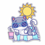 Entspannende Katze wasserdicht Aufkleber (Vorderseite)