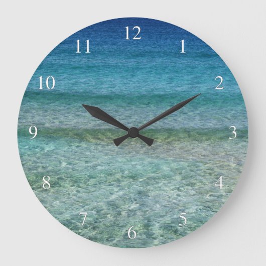 Entspannende leichte Ozean-Wellen-kleine Anzahlen Große Wanduhr (Vorderseite)