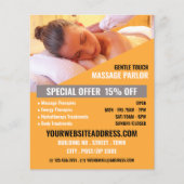 Entspannende Massage, Massagetherapie, Massageraum Flyer (Vorne)