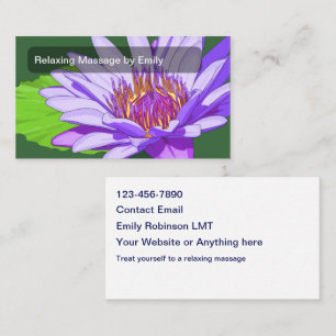 Entspannende Massagetherapie Lotusblume Visitenkarte