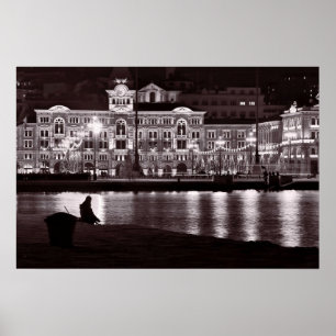 Entspannende Nacht in der Stadt Poster