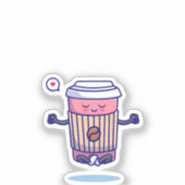 Entspannende Niedliche Kaffeepause in Meditation Aufkleber (Vorderseite)