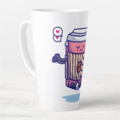 Entspannende Niedliche Kaffeepause in Meditation Milchtasse (Linke Ecke)