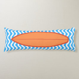 Entspannende Orange Blue Waves Surfen Kissen