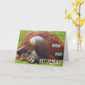 Entspannende Orangutan Rente Foto Grußkarten Karte (Gelbe Blume)