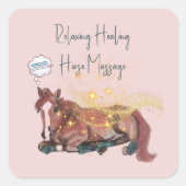 entspannende Pferdemassage Quadratischer Aufkleber (Vorderseite)