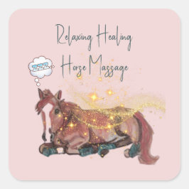 entspannende Pferdemassage Quadratischer Aufkleber