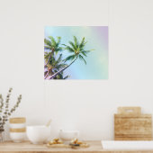 Entspannende Regenbogenfarbenpalmen Poster (Küche)