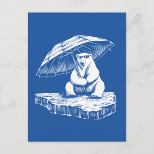 Entspannende Stimmung eines Eisbären  Postkarte
