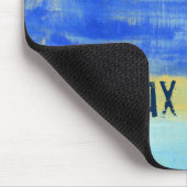 Entspannende Strand Blau Gelbe Abstrakte Kunst Mousepad (Ecke)