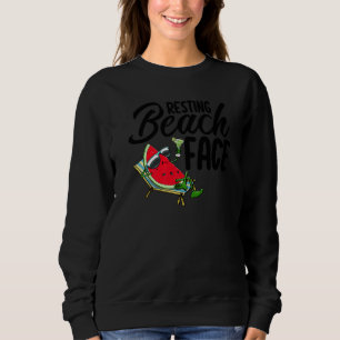 Entspannende Strand-Gesicht Wassermelone Frauen li Sweatshirt