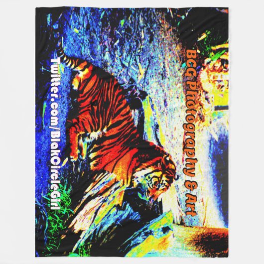 Entspannende Tiger Bright Special Edition Fleecedecke (Vorderseite)