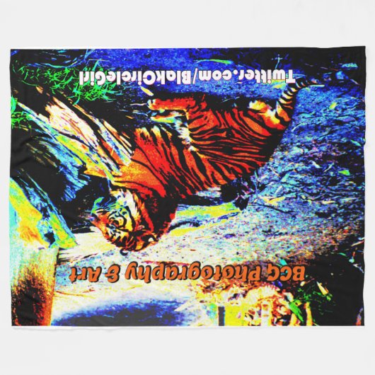 Entspannende Tiger Bright Special Edition Fleecedecke (Vorderseite (Horizontal))