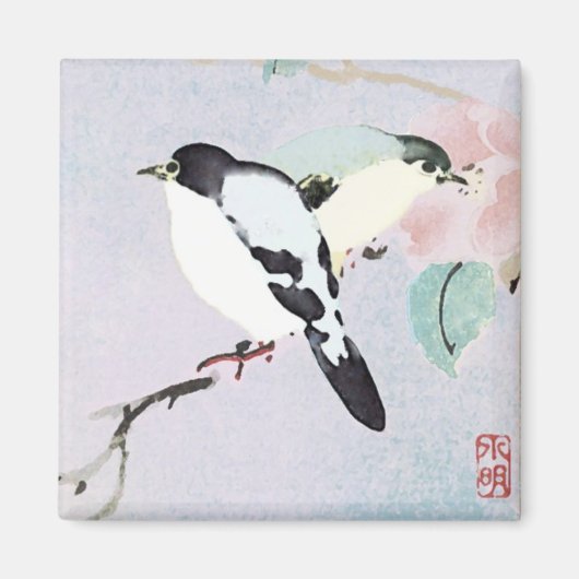 Entspannende Vögel ~ Magnet Japanisch (Vorne)