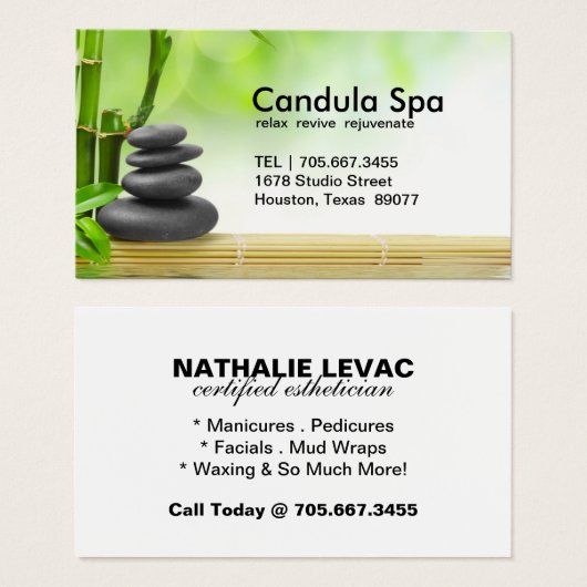 Entspannende Wellness-Center-Visitenkarte (Vorne & Hinten)