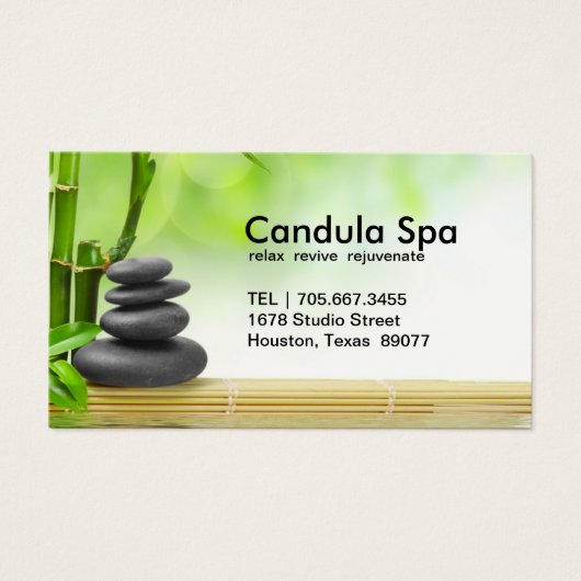 Entspannende Wellness-Center-Visitenkarte (Vorderseite)