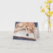 Entspannende Windhund-Hundekunst-Anmerkungs-Karte Karte (Gelbe Blume)