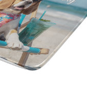 Entspannender Beagle Personalisiert Schneidebrett (Ecke)