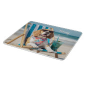 Entspannender Beagle Personalisiert Schneidebrett (Ecke)