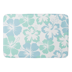 Entspannender blauer mit BlumenHibiskus Badematte