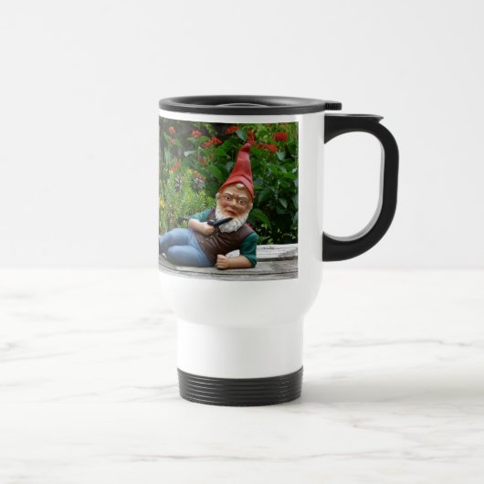 Entspannender Gnome mit Sankt-Kappe Reisebecher (Rechts)