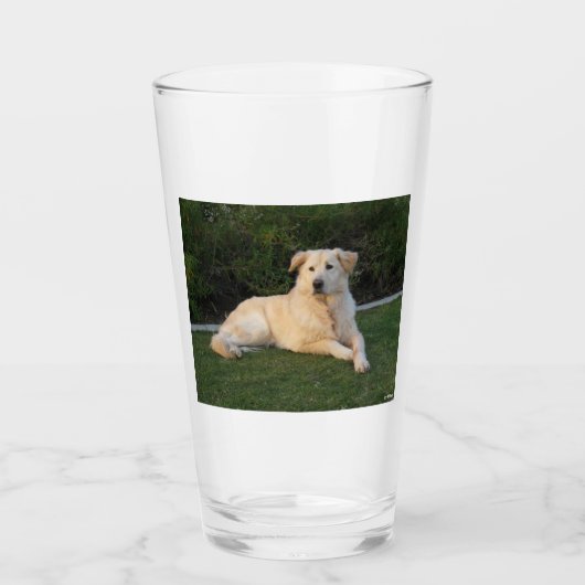 Entspannender Hund Glas (Vorderseite)