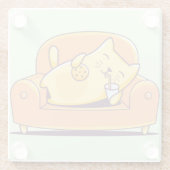 Entspannender Katzenglas-Untersetzer Glasuntersetzer (Rückseite)