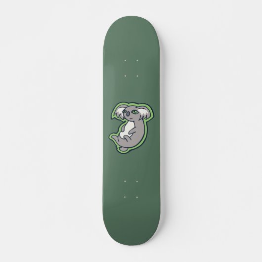 Entspannender Lächeln-grauer Koala-grüner Skateboard (Vorne)
