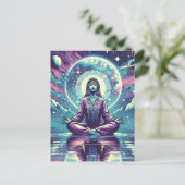 Entspannender Meditationsraum und Reflektion Postkarte (Stehend Vorderseite)