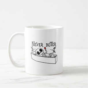 Entspannender Sarg Skelett Kaffeetasse