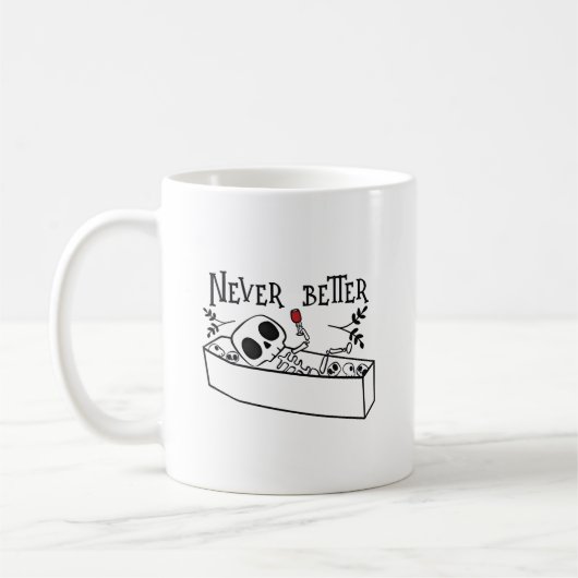 Entspannender Sarg Skelett Kaffeetasse (Links)