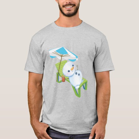 Entspannender Schneemann T-Shirt (Vorderseite)