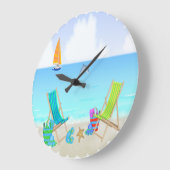 Entspannender Strand-runde Wanduhr (Winkel)