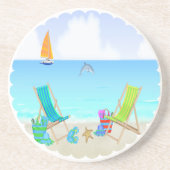 Entspannender Strand-Sandstein-Getränk-Untersetzer Sandstein Untersetzer (Vorne)