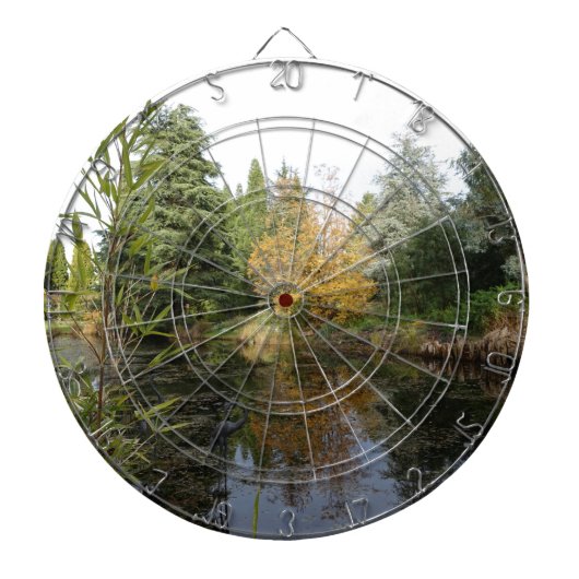 Entspannendes Gartenbild, schöne Bäume... Dartscheibe (vorne)