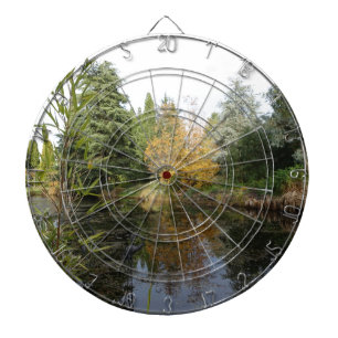Entspannendes Gartenszene-Bild, schöne Bäume... Dartscheibe