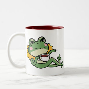Entspannendes Grünes-Frosch-Tee-Liebhaber-Shirt -  Zweifarbige Tasse