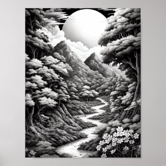 Entspannendes Landschaftsfarbenpflaster Poster (Vorne)